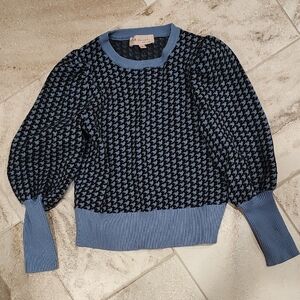 Philosophy Women's Blue and Black Houndstooth Sweater